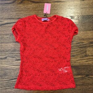 Edikted Red Lace Top